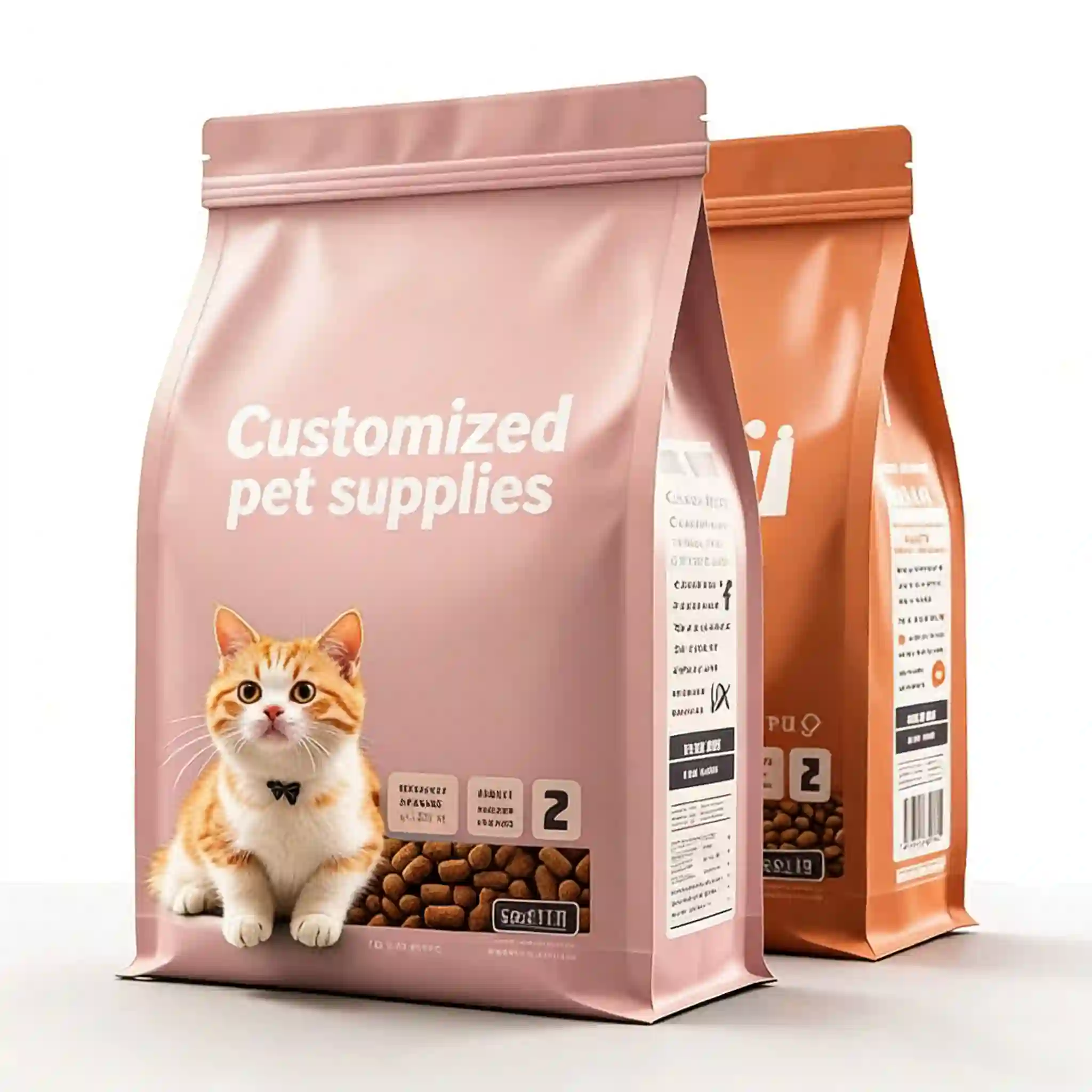 Custom Pet Food Stand Up Pouch (Flat Bottom) 2